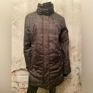 Point Zero Grey Plaid Down Puffer Coat